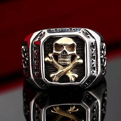 biker ring met schedel