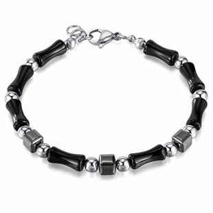 Onyx hametiet kralenarmband.